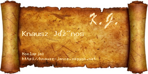 Knausz János névjegykártya