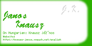 janos knausz business card